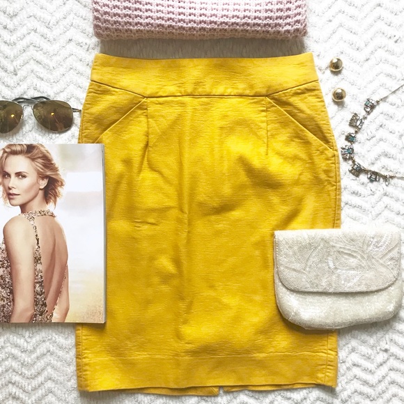 J. Crew Dresses & Skirts - J. Crew Taxicab-Yellow Pencil Skirt